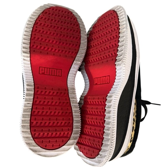 PUMA X CHARLOTTE OLYMPIA DEVA Women's Sneakers Size 6 Black Gold Leopard Print - Picture 5 of 10